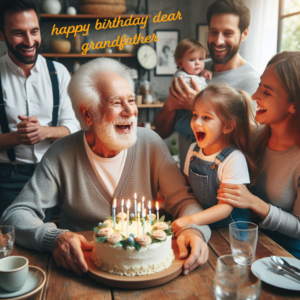 happy birthday dear grandfather for cake