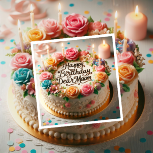 happy birthday dear maam for Cake decorations