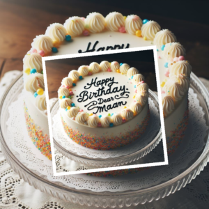 happy birthday dear maam for white cake